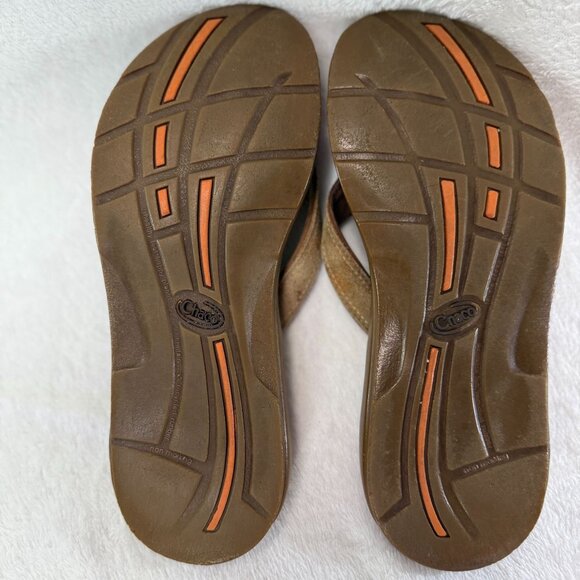 Chaco Women's Leather Flip Flops Size 9 Brown Sandals Comfortable & Durable - Picture 7 of 7